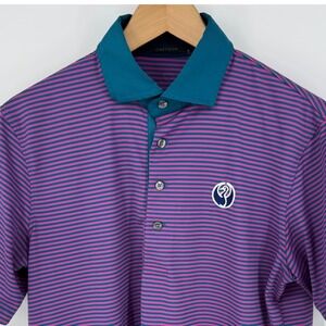Greyson Polo Shirt Mens Small Striped Golf Stretch Performance LOGO